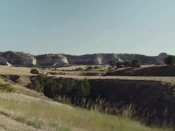 Drive-by barren desolate rural countryside Stock Footage