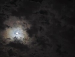 WS T/L View of Clouds moving past full moon in night sky / Xian, Shaanxi, China  Stock Footage