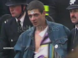 Police Leading Away Anti-Poll Tax Protester News Clip