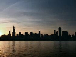 Chicago Skyline Nightfall Timelapse Stock Footage