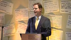 Nick Clegg MP delivering speach at the Welsh Liberal Demokrats Conference News Clip
