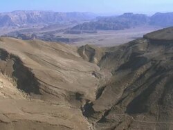 Aerial Mt. Solomon and broad valley, Southern Negev, Israel, Eilat, Arava, Israel Stock Footage