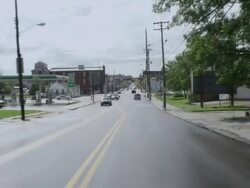 MS POV Shot of car driving through small town / Winchester, Kentucky, United States Stock Footage