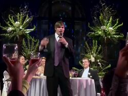 PO Best man makes toast as guests raise glasses Stock Footage