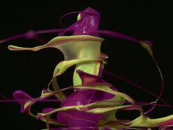CU SLO MO Shot of drill that creates spinning mix of colors / Munich, Bavaria, Germany Stock Footage