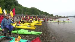 Anti Shell protest in Seattle harbour News Clip