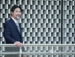 MS PD PAN Portrait of serious businessman in front of modern building / Richmond, Virginia, United States Stock Footage