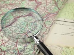 Map and Loupe Stock Footage