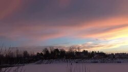 Sunset / Sunrise on the hill in winter. Stock Footage