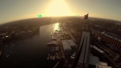 ANZAC bridge, suspension bridge fly by Stock Footage