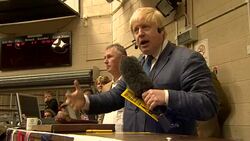 EU REFERENDUM: Boris Johnson and Priti Patel Campaigning for Vote Leave at Cattle Market in Clitheroe, Lancashire News Clip