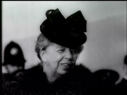 NOTABLES MAKE THE NEWS - MRS ROOSEVELT HERE FOR UNVEILING News Clip