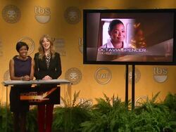 Regina King and Judy Greer at The 18th Annual Screen Actors Guild Awards Nominations Announcement in West Hollywood (Footage by WireImage Video/Getty Images Entertainment Video) Stock Footage