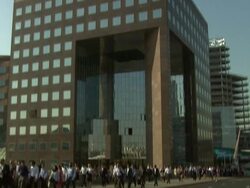 London Bridge commuters Olympic London General Views Stock Footage