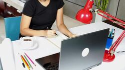 Casual businesswoman working Stock Footage