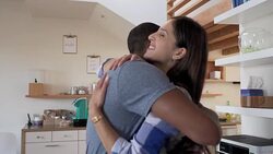 Hugging a friend Stock Footage