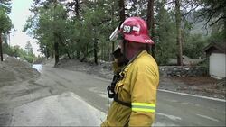 Crews cleared roads in an area where some 2,500 people had been stranded after thunderstorms caused mountain mudslides in Southern California. (Aug. 4) News Clip