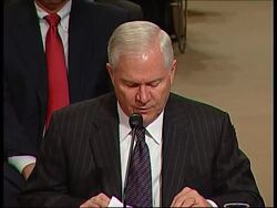 Gates says 2008 troop levels in Iraq will not fall below 100,000 News Clip