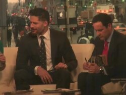 Joe Manganiello on the set of the FOX & friends show in New York City - Celebrity Sightings in New York City, NY on 12/04/13 Stock Footage