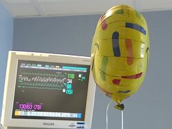 Heart Monitor With Balloon Stock Footage