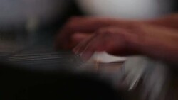 Woman playing piano close up shoot Stock Footage
