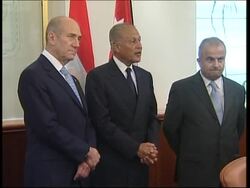 Israeli Prime Minister Olmert meets Egypt and Jordan's foreign ministers News Clip