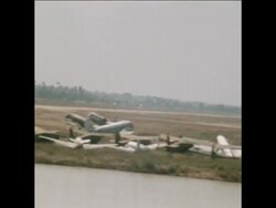 SYND 25/01/71 AFTERMATH AIRPORT DAMAGE AND WRECKED PLANES OF CAMBODIAN AIR FORCE AFTER A VIET CONG ATTACK Instructional Video