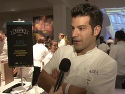 INTERVIEW: George Mendes of Aldea on why Barcelona is his favorite food city at the New York Taste A World Of Flavors Presented By HSBC Premier at New York NY Stock Footage