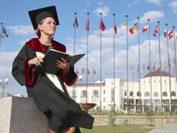 student with a book Stock Footage