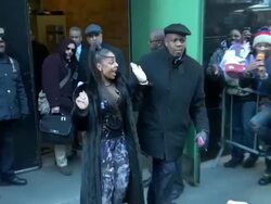 Ashanti leaves at Good Morning America 02/13/12 Stock Footage