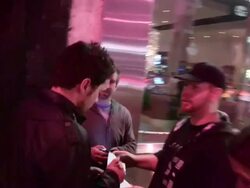 Thomas Dekker greet fans at La Velvet Margarita Cantina in Hollywood 05/05/12 Stock Footage