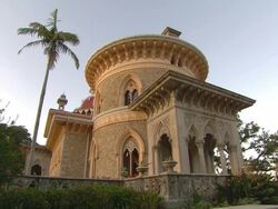 WS View of Monserrate Palace / Sintra, Lisboa, Portugal Stock Footage