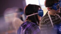 Students conduct chemistry lab experiments Stock Footage