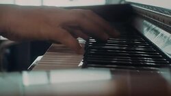 Playing Piano , closeup shot Stock Footage