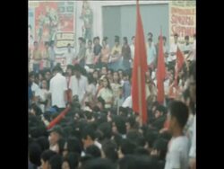 SYND 16-9-71 DEMONSTRATORS IN MANILA'S PLAZA MIRANDA, SEEKING RESTORATION OF ALL CIVIL LIBERTIES News Clip