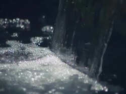 SLO MO CU Water falling into pool/ California, USA Stock Footage