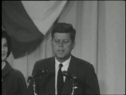 United States President Elect John F. Kennedy talks to the nation. News Clip