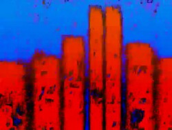 SKYSCRABERS : color, spacey background, fully  loopable ANIMATION Stock Footage