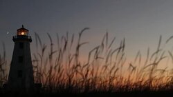 Lighthouse And The Moon Stock Footage