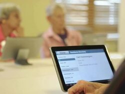 Senior Citizens embrace technology Stock Footage