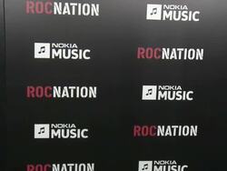 ATMOSPHERE - Signage at 2013 Roc Nation Pre-Grammy Brunch 2/9/2013 in West Hollywood, CA.(Footage by WireImage Video/Getty Images Entertainment Video) Stock Footage