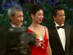 Tsui Hark, Nansun Shi, Zhonglei Wang at the Detective Dee and the Mystery of Phantom Flame: 67th Venice Film Festival at Venice . (Footage by WireImage Video/GettyImages) Stock Footage