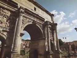 Arch of Septimius Severus Stock Footage