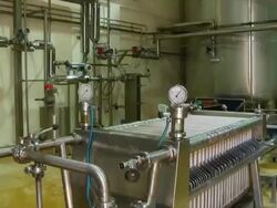 MS PAN Shot of cooling pipes in brewery / Wau, Western Bahr el Ghazal, Sudan  Stock Footage