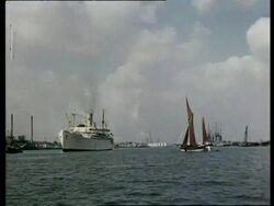 Thames barge, London, UK, 1963 Stock Footage