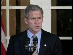 Bush comments on terrorism 100 days after Sept 11 attacks News Clip