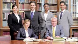 Lawyers smiling in office Stock Footage