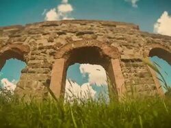 Timelapse of the Roman Aqueduct at Parco degli Acquedotti Stock Footage