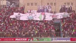 VOICED : Primer partido mundialista palestino News Clip