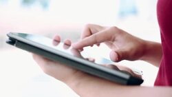 Woman use tablet Stock Footage